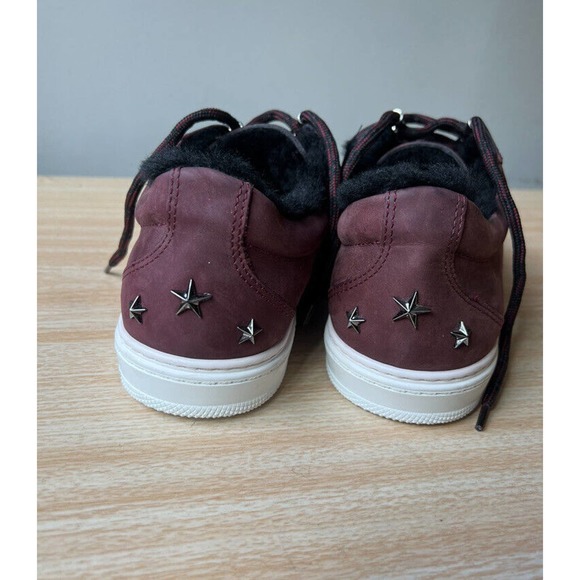 Jimmy Choo Star Studded Rabbit Fur Interior Bordeaux Suede Sneakers Metal Eyelet main image 12